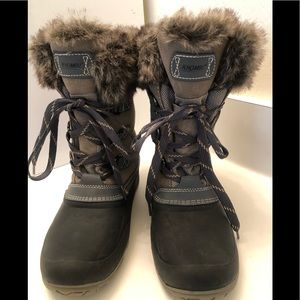 Kombuch Grey fur trim all weather Boots
